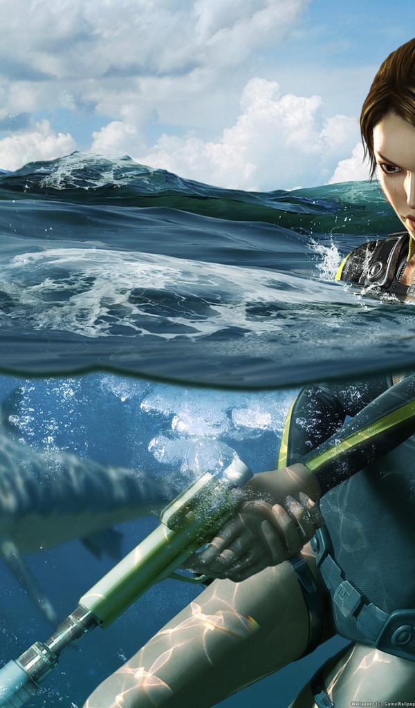 Девушка в воде, игра Tomb Raider