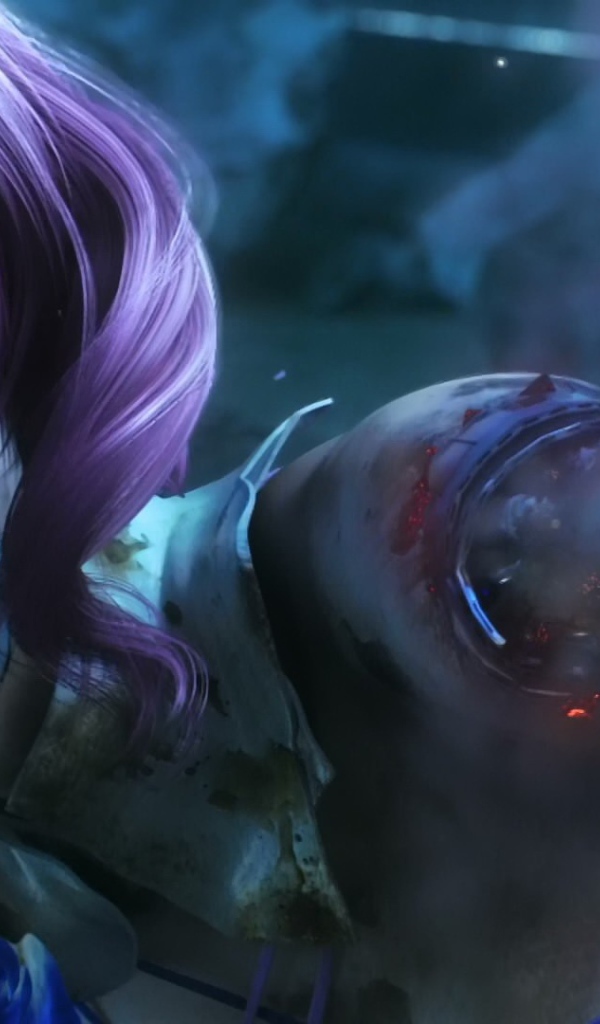 Девушка робот с зеленым глазом