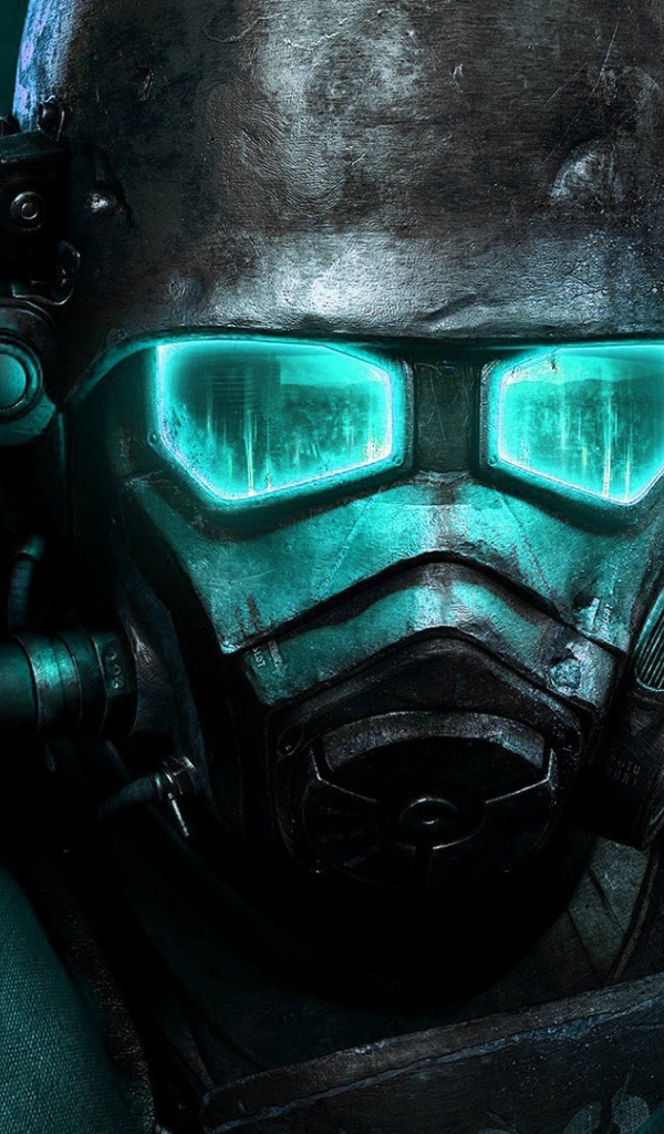 Герой игры Fallout New Vegas в голубых тонах