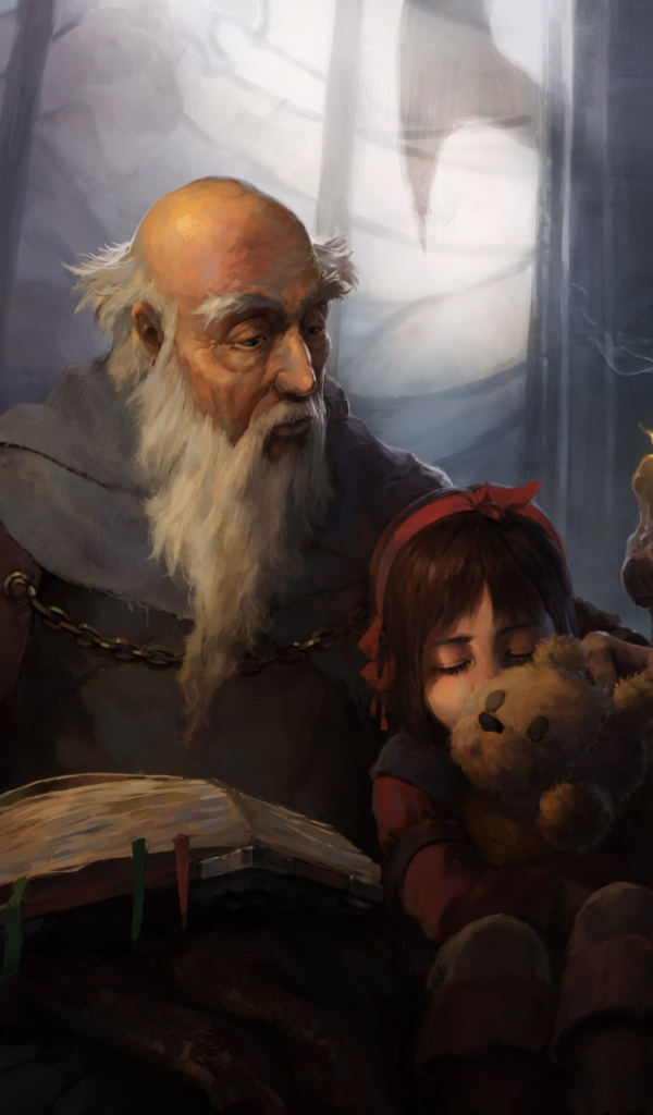 Старик и девочка, игра Diablo