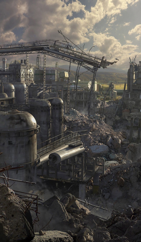 Руины большого завода