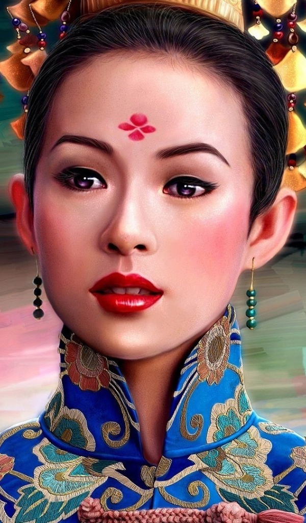 Азиатская девушка в национальном наряде