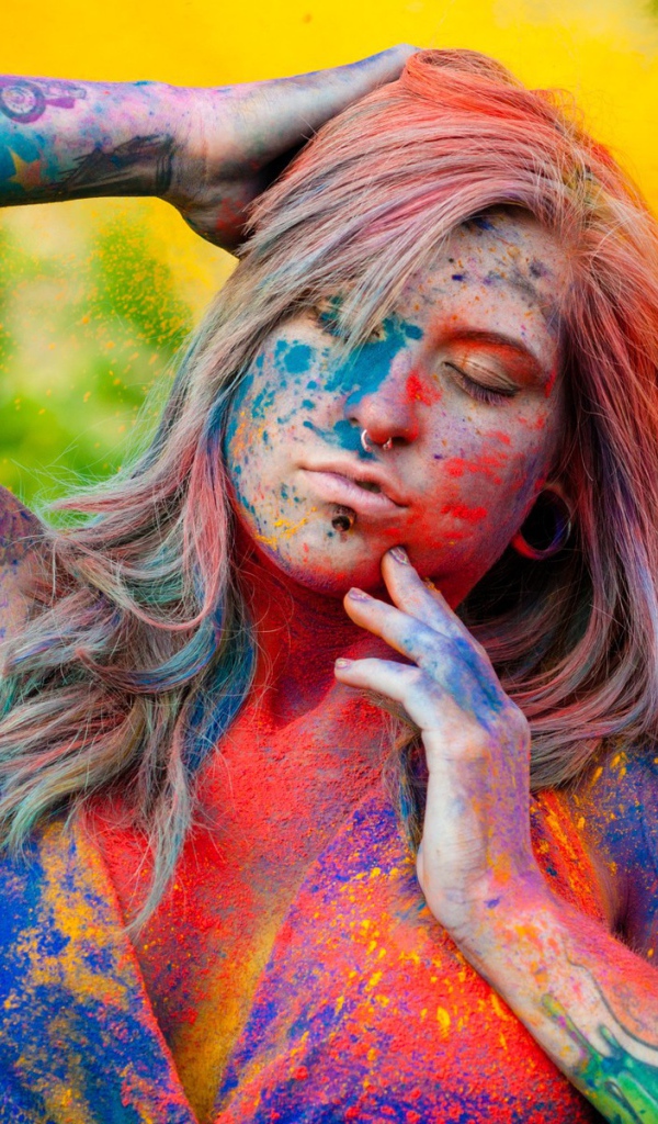 Рисунки на теле девушки, бодиарт