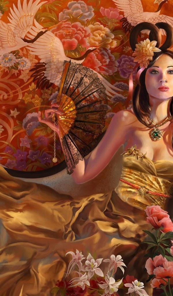 Восточная девушка с веером