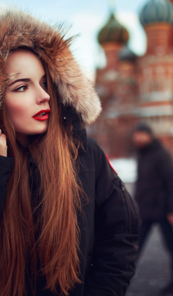 Русская девушка на Красной площади