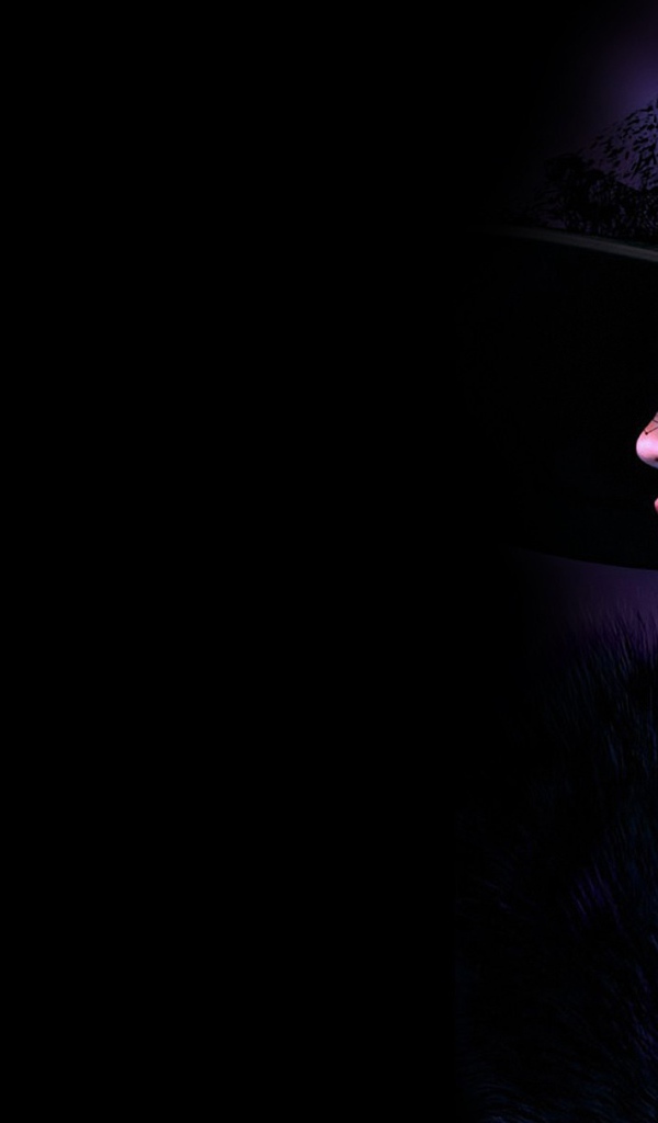 Девушка в старинной шляпе, черный фон