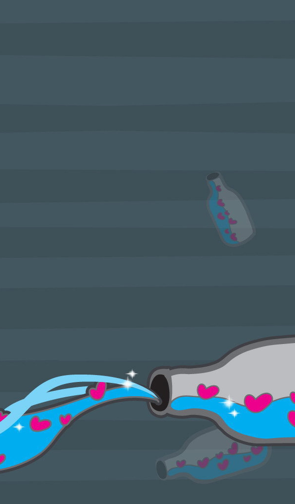 Сердечки в бутылке