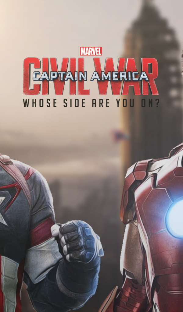 Капитан Америка и Тони Старк на постере фильма