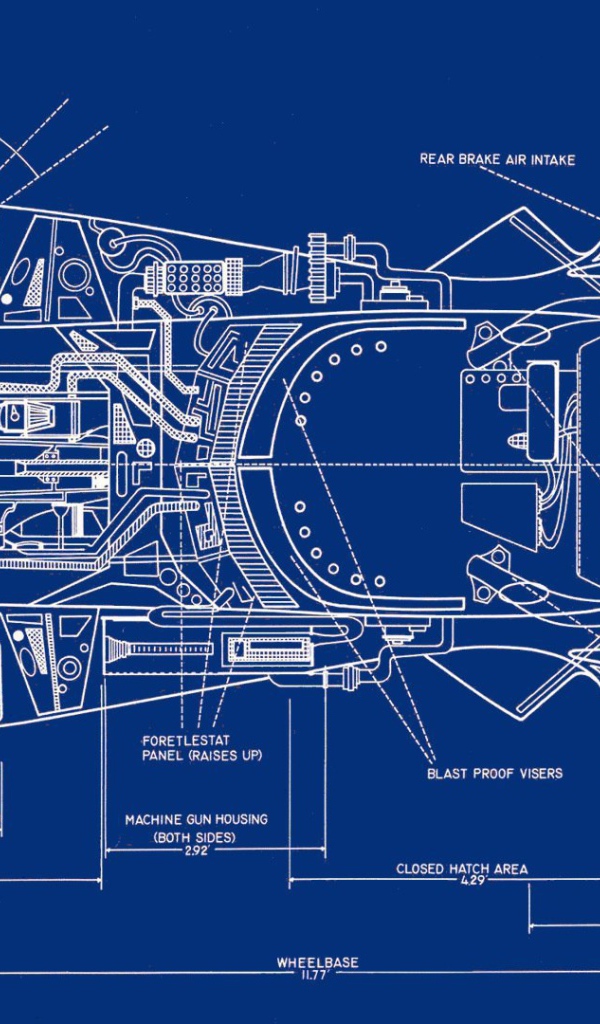Чертеж автомобиля Бэтмана