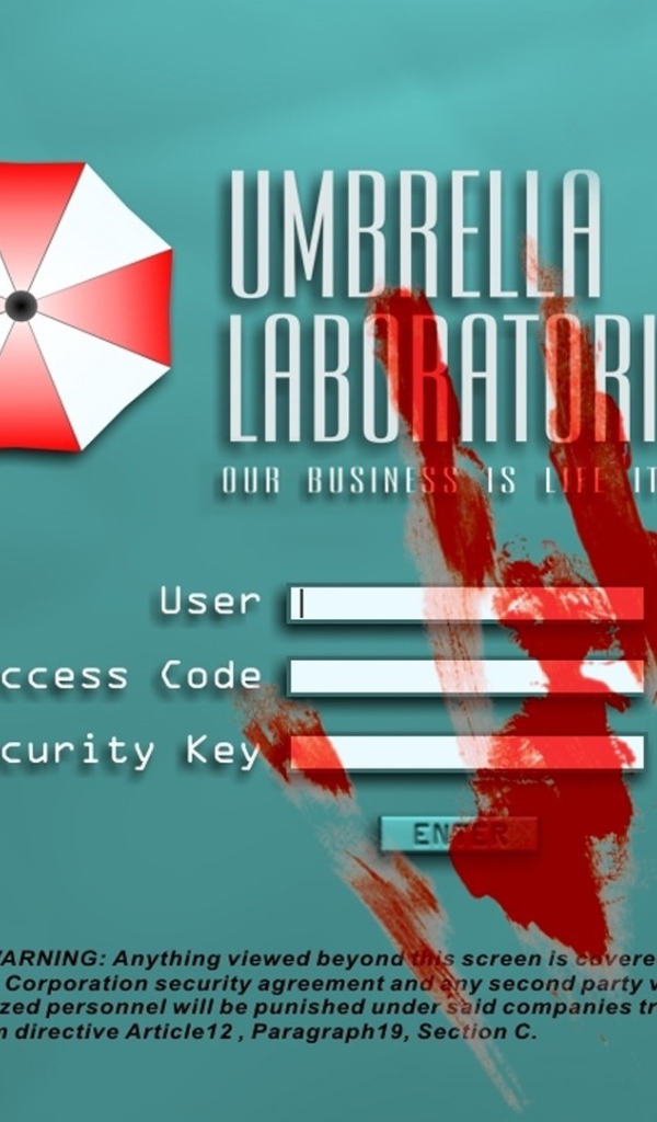 Панель компьютера в фильме Обитель зла