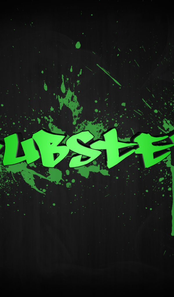 Музыкальный стиль Даб-степ, зеленая надпись