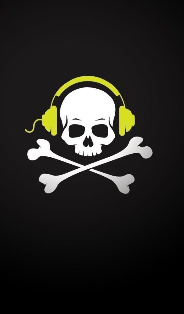 Череп с наушниками