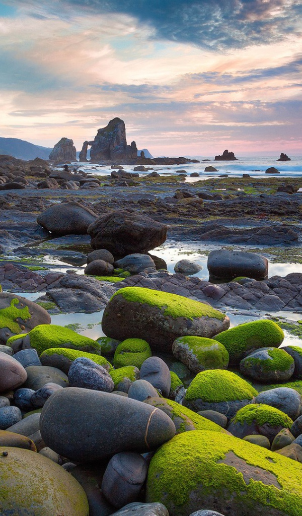 Гладкие камни на берегу моря
