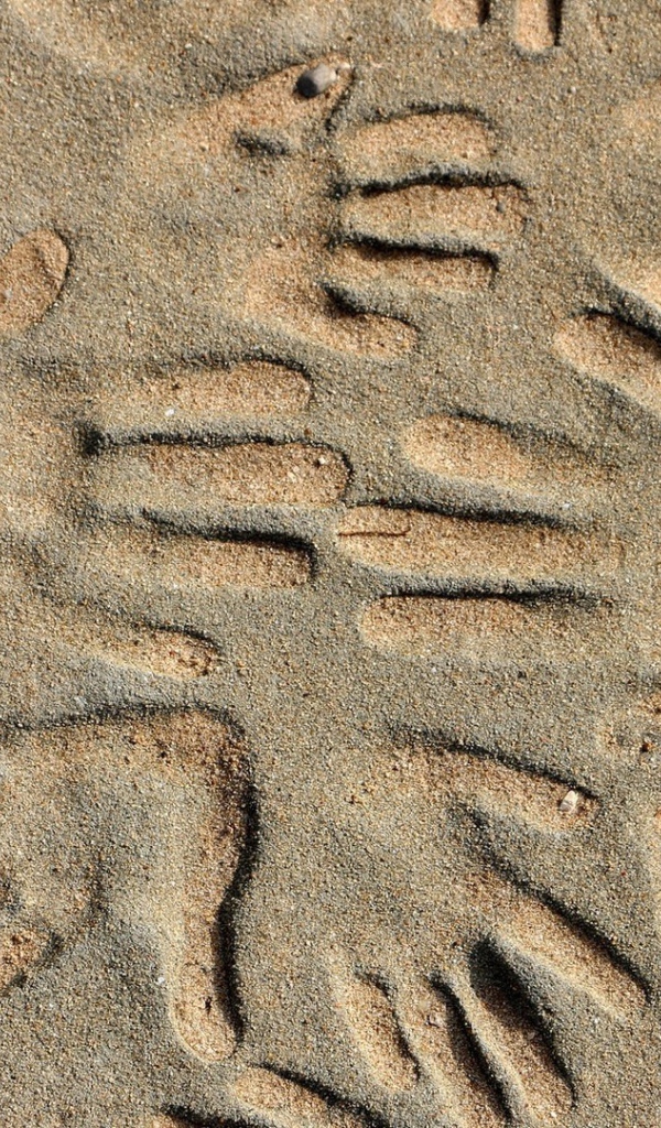 Следы рук на песке