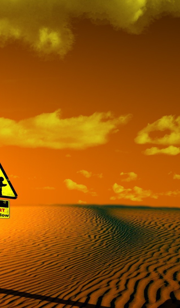 Знак предупреждающий о жаркой пустыне