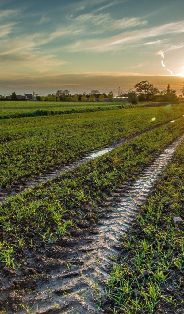 След трактора в поле