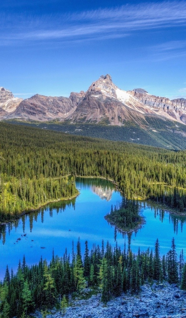Озера среди леса в горной долине