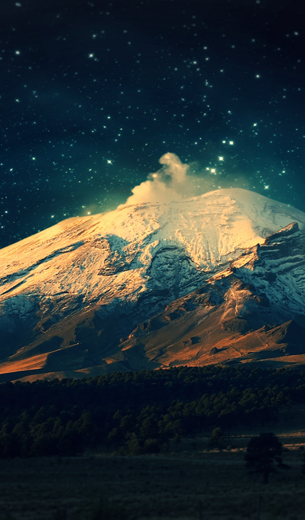 Звездное небо над горой Фудзи