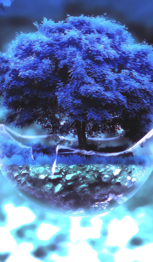 Бонсай с синим деревом