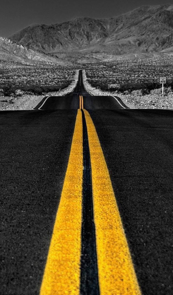 Шоссе посреди серой равнины