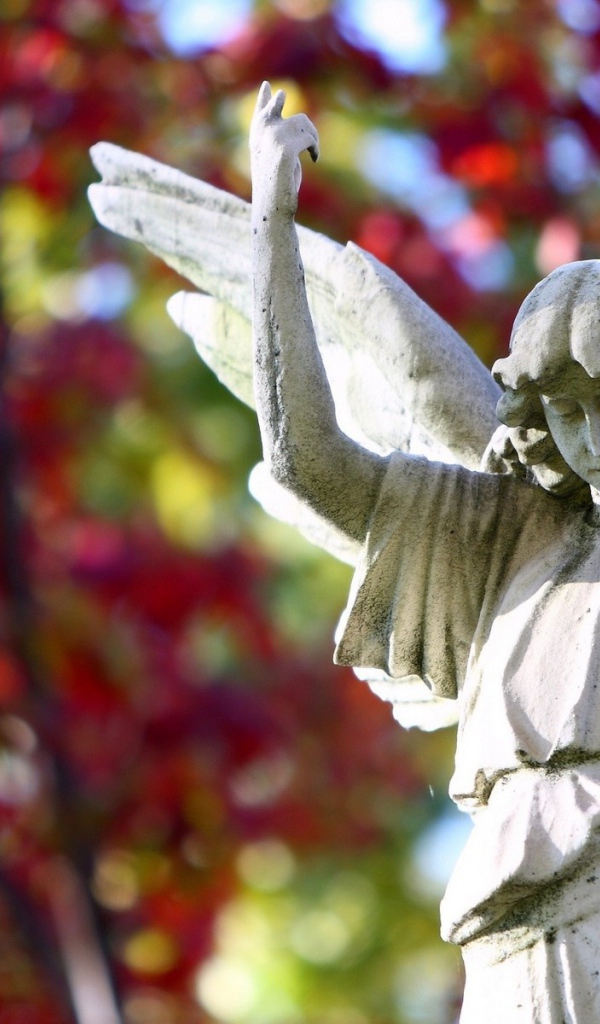 Фигура ангела в саду