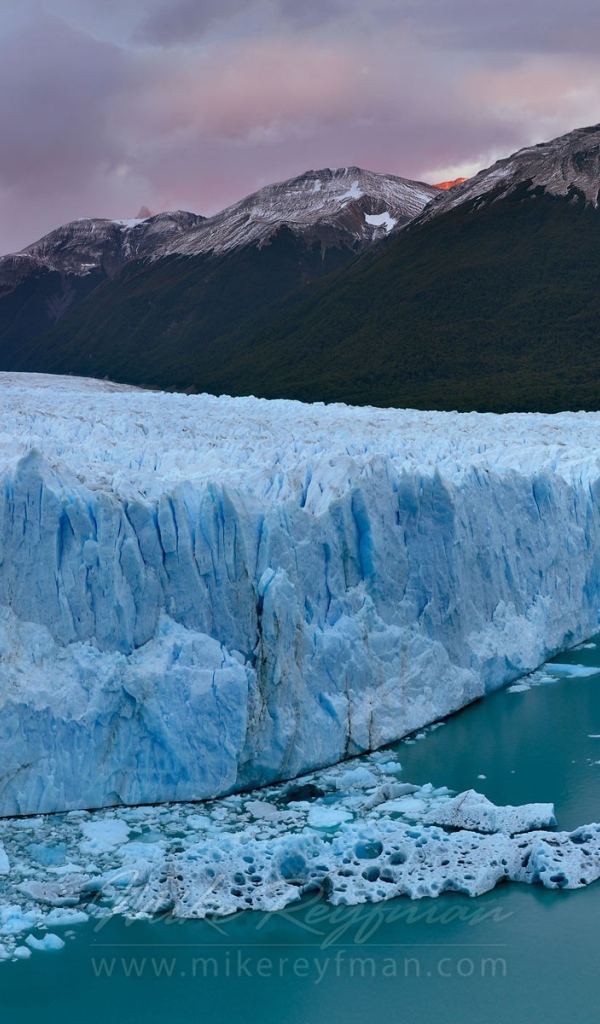 Голубой ледник переходит в море