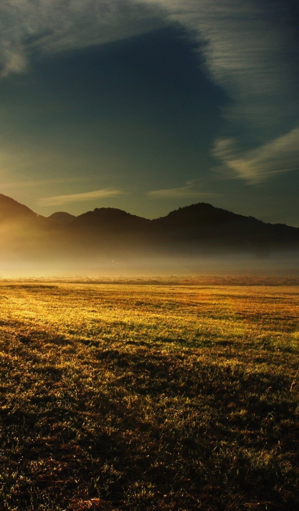 Вечерний туман на закате