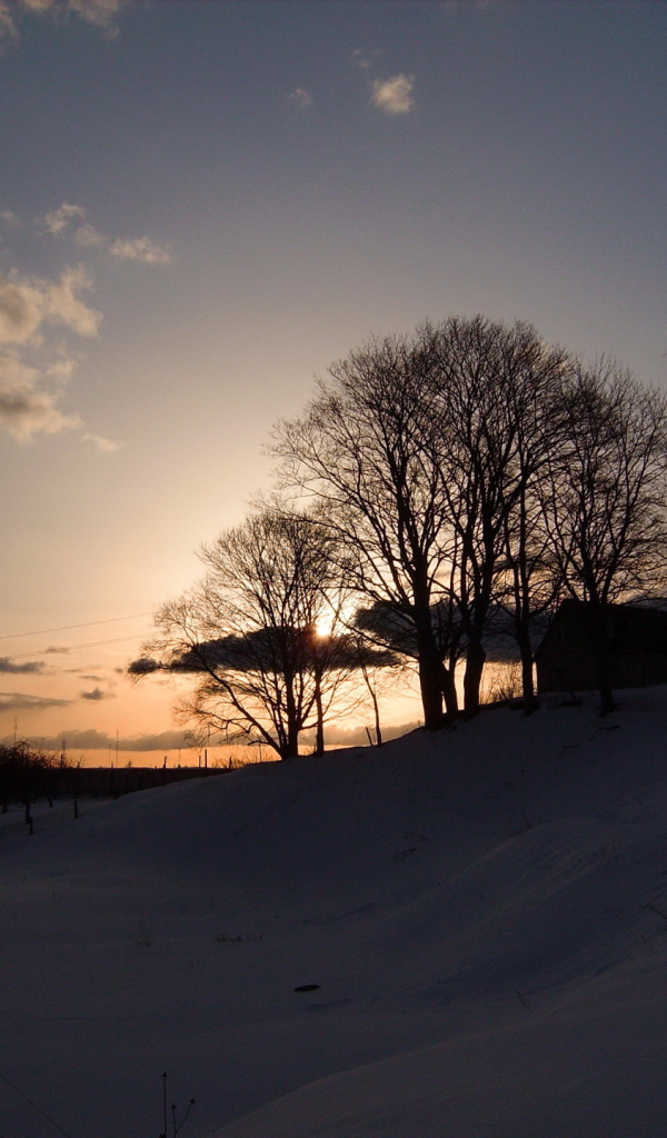 Зимний вечер в деревне