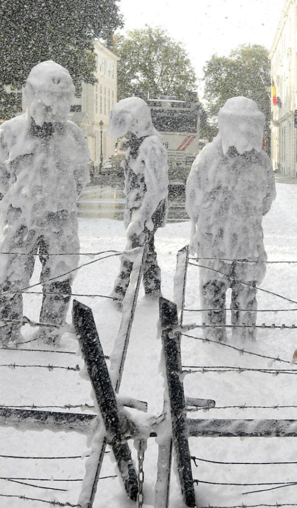 Полиция Брюсселя на забастовке бельгийских пожарных