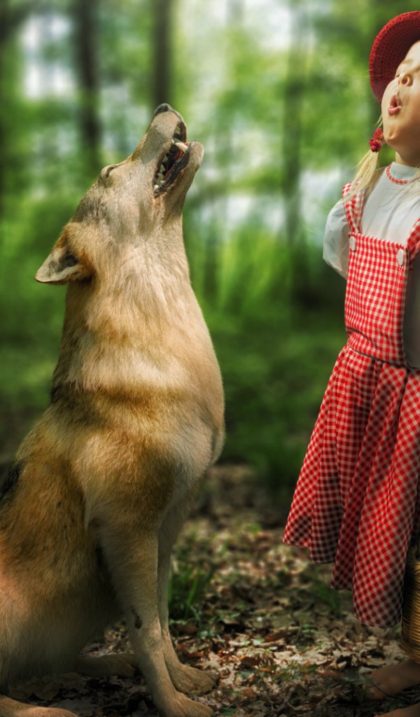 Девочка Красная шапочка и волк