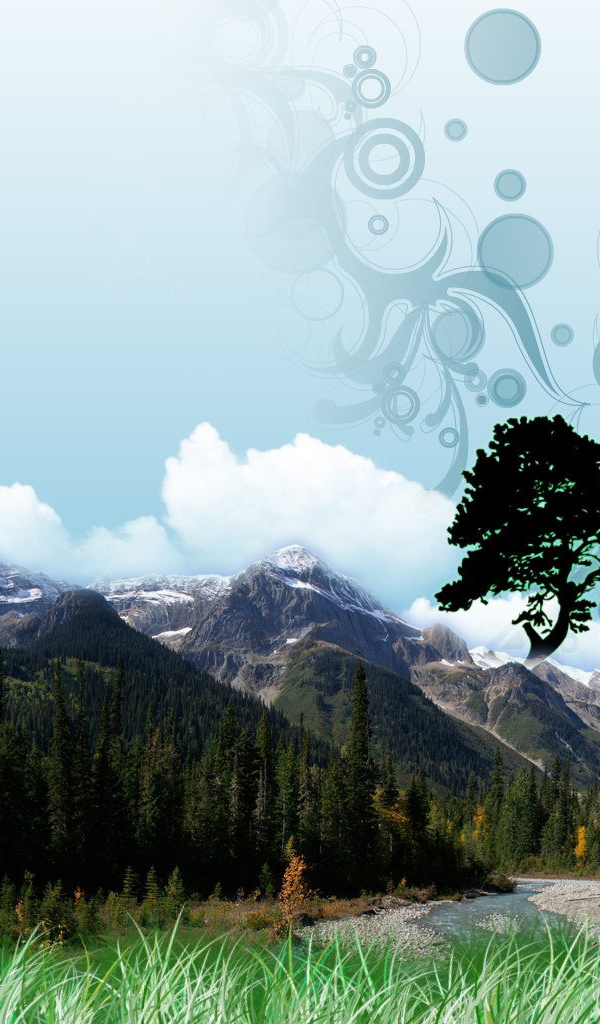 Фотошоп на горном пейзаже