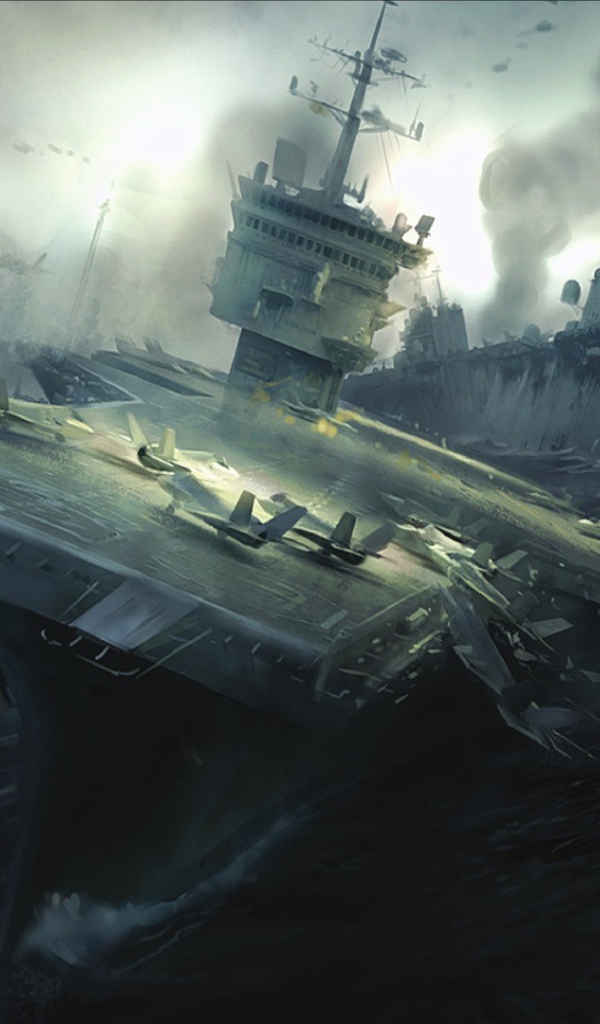 Авианосцы гибнут во время сражения