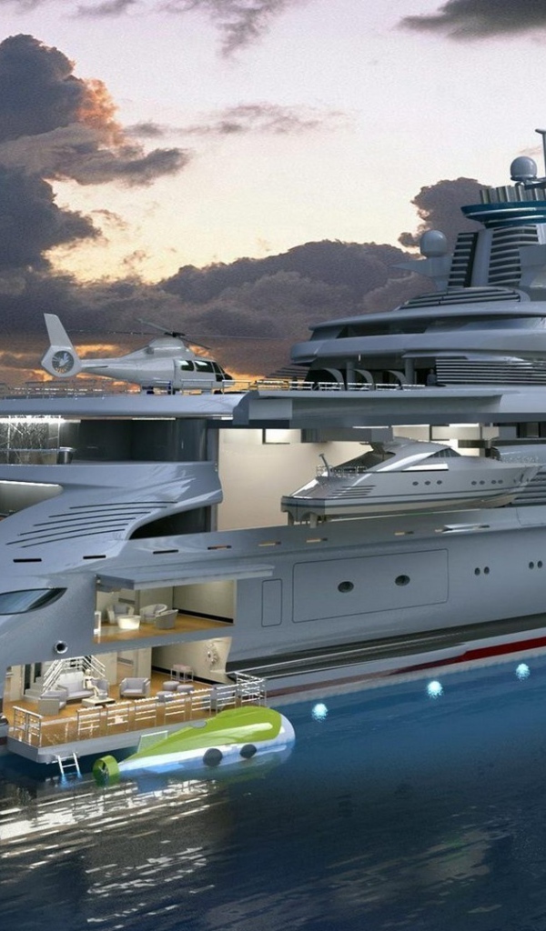 Люкс яхта в море