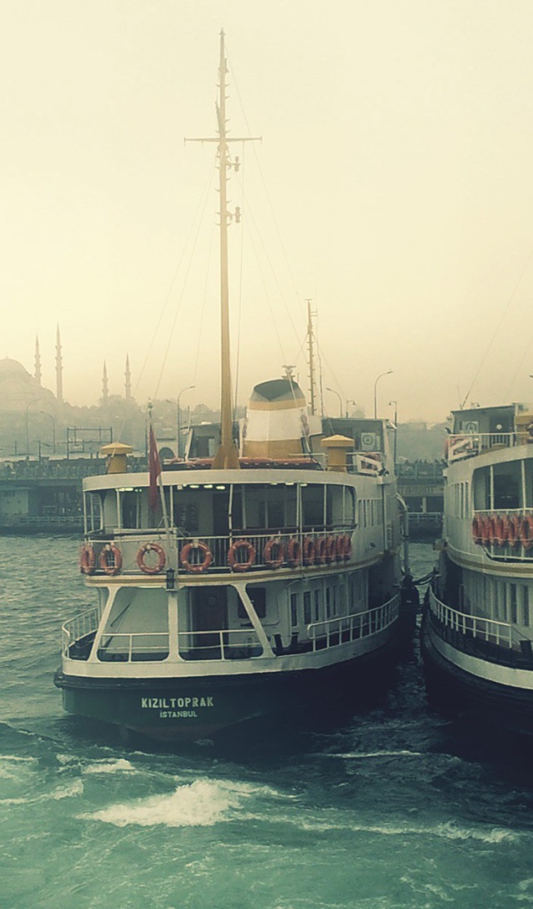 Два прогулочных корабля пришвартованы друг к другу