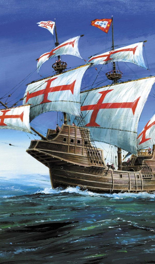 Парусный корабль с крестами