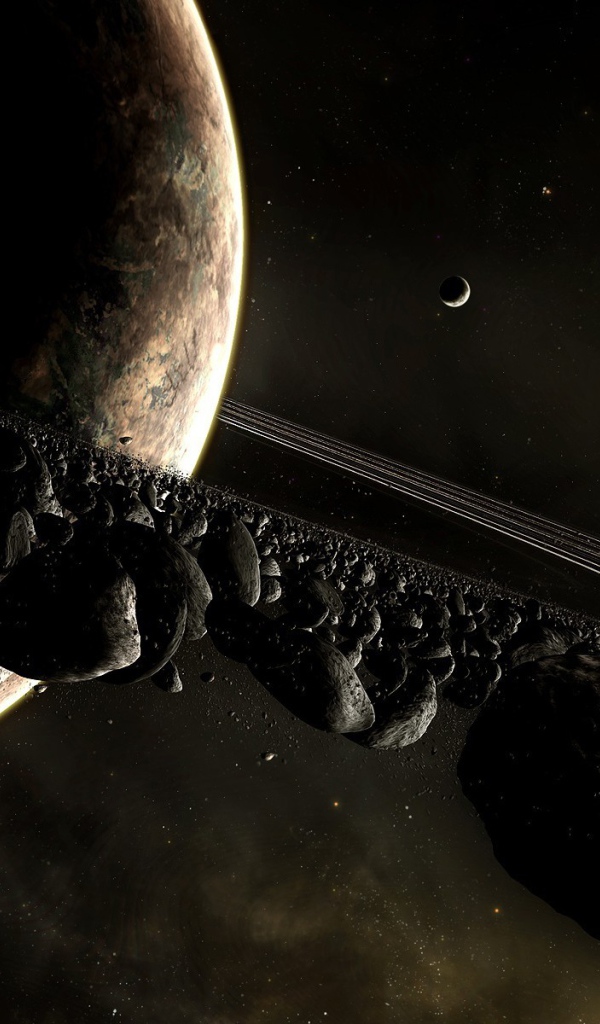 Черные камни в кольце Сатурна