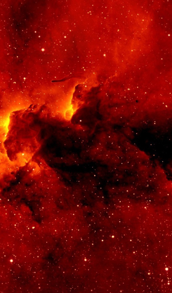 Ярко красная космическая туманность