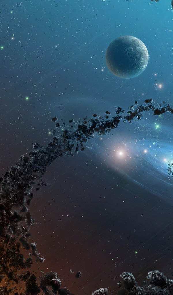 Цепь астероидов между галактиками