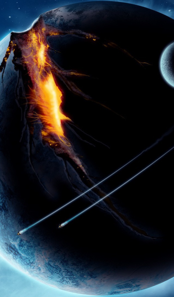 Трещина разрывает планету на две части