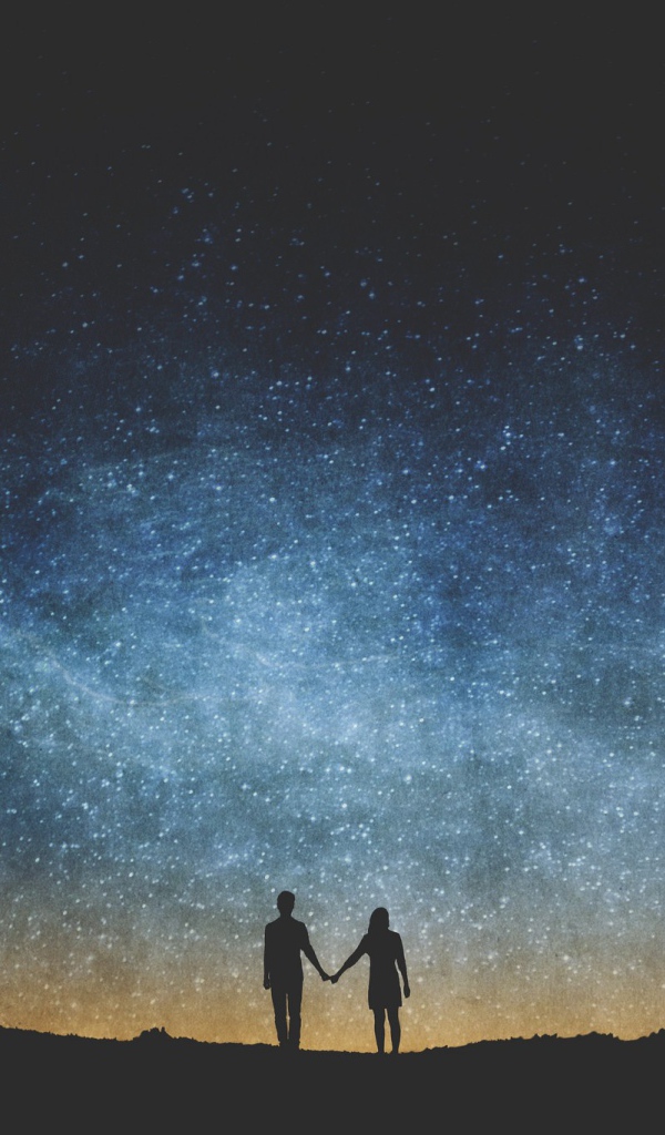 Влюбленные смотрят на звезды