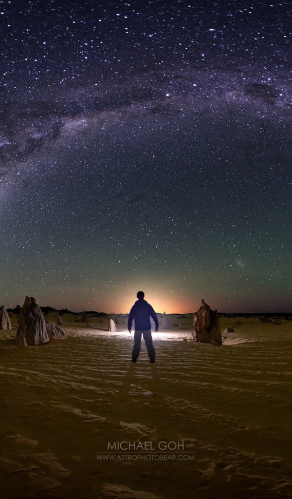 Человек смотрит на Млечный путь