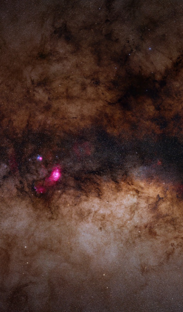 Розовые звезды в коричневой туманности