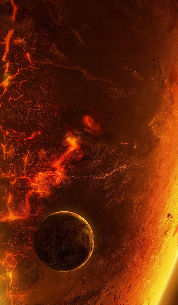 Планета на фоне нескольких солнц