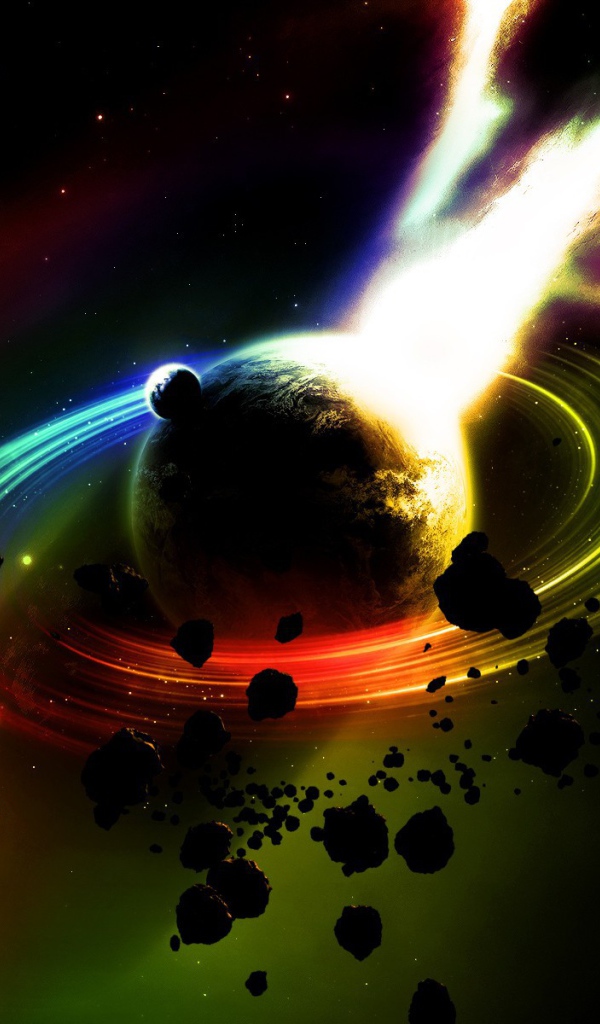 Радужный ореол вокруг планеты