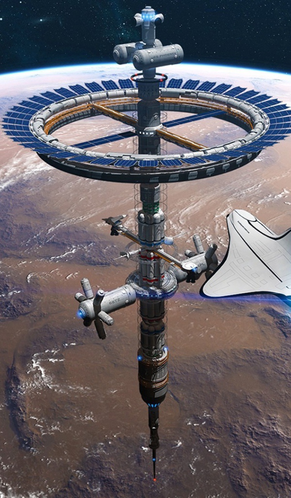 Космическая станция над Марсом