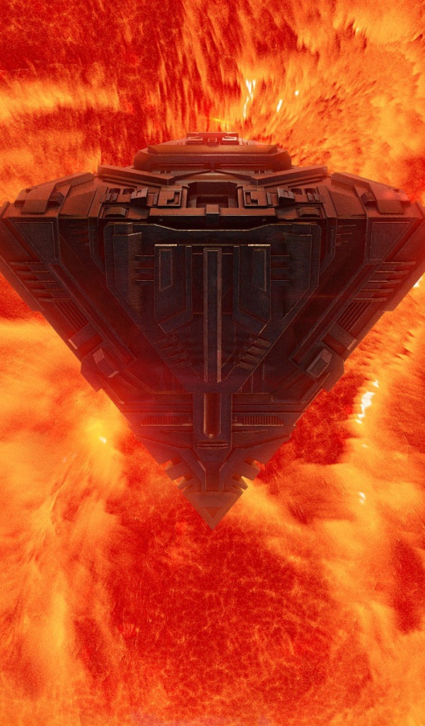 Космический корабль перед Солнцем