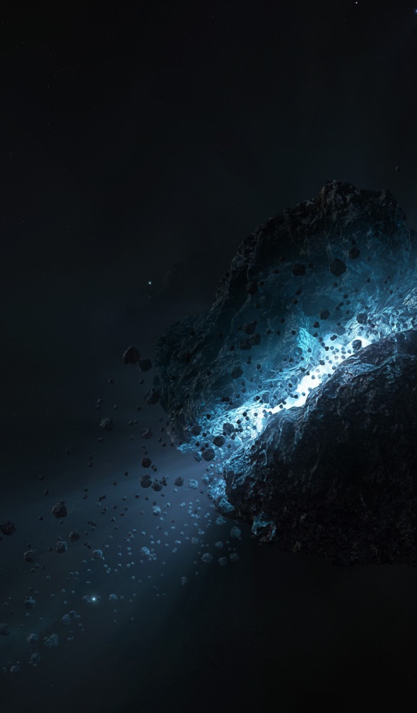 Свет внутри черного астероида