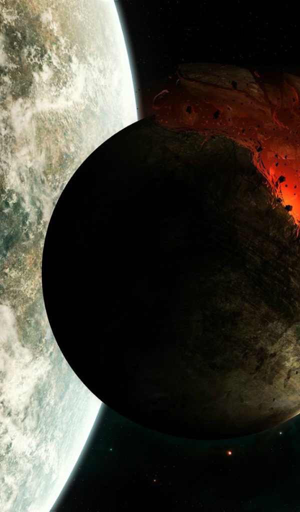 Луна раскололась на части