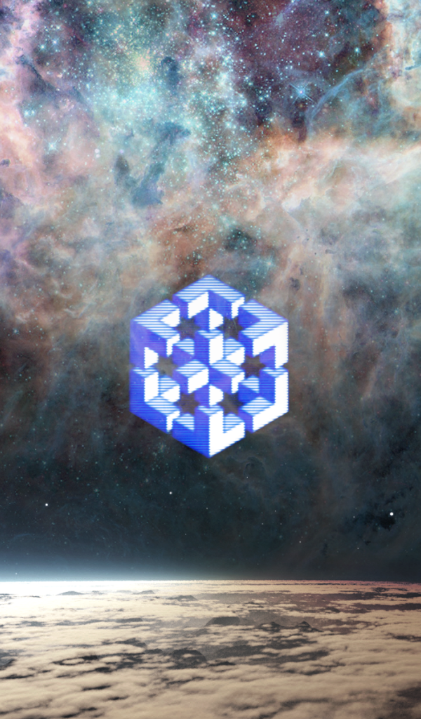 Символ снежинка на фоне звезд