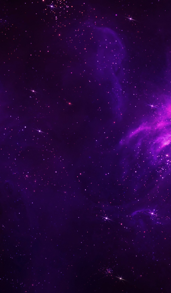 Две фиолетовых галактики в космосе